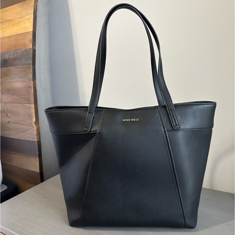Nine West Black Trapezoidal Tote